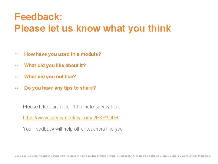 Feedback: Please let us know what you think How have you used this module? Feedback: Please let us know what you think How have you used this module?