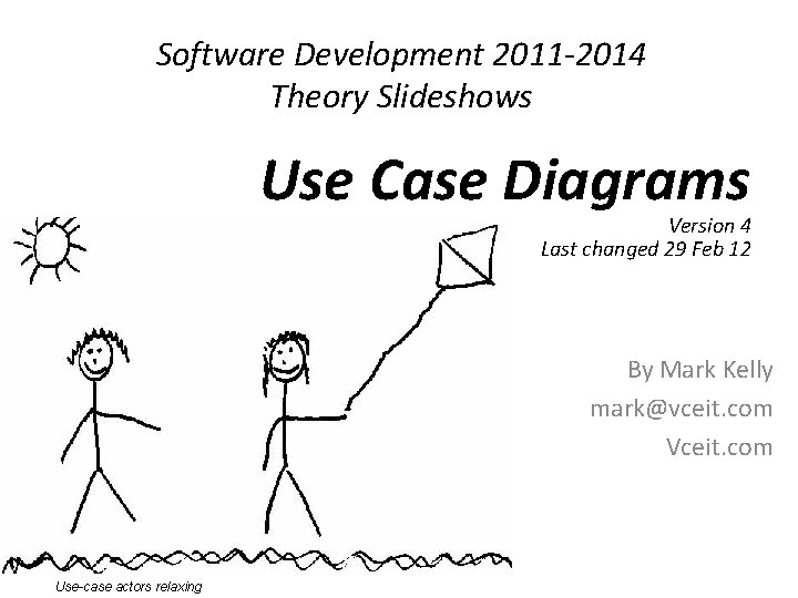 Software Development 2011 -2014 Theory Slideshows Use Case Diagrams Version 4 Last changed 29