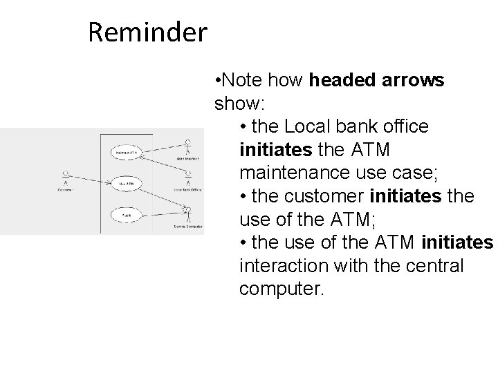 Reminder • Note how headed arrows show: • the Local bank office initiates the