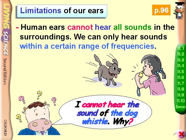 Limitations of our ears p. 96 - Human ears cannot hear all sounds in