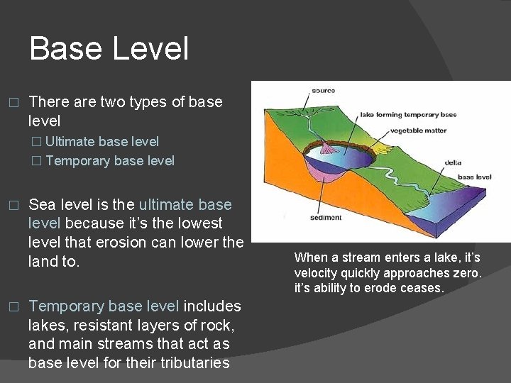 Base Level � There are two types of base level � Ultimate base level