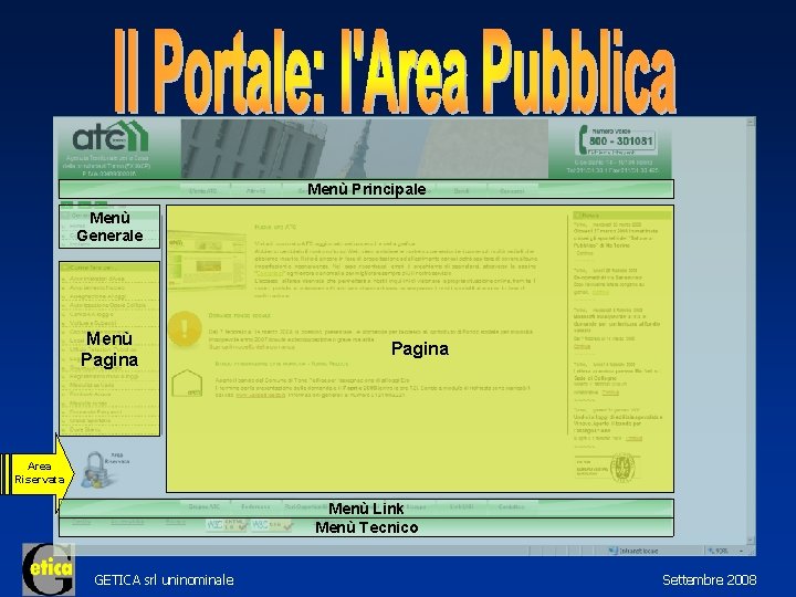 Menù Principale Menù Generale Menù Pagina Area Riservata Menù Link Menù Tecnico GETICA srl