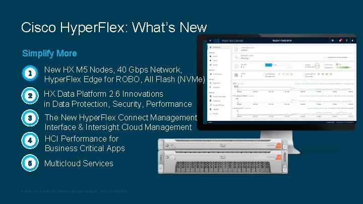 Cisco Hyper. Flex: What’s New Simplify More New HX M 5 Nodes, 40 Gbps