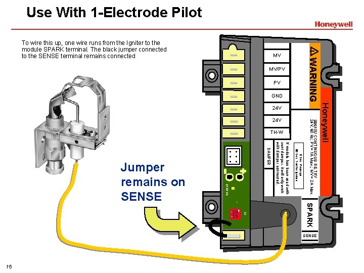 Use With 1 -Electrode Pilot ! WARNING MV/PV PV GND 24 V TH-W SPARK