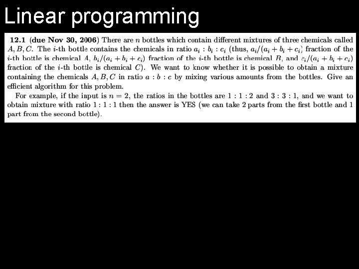 Linear programming 