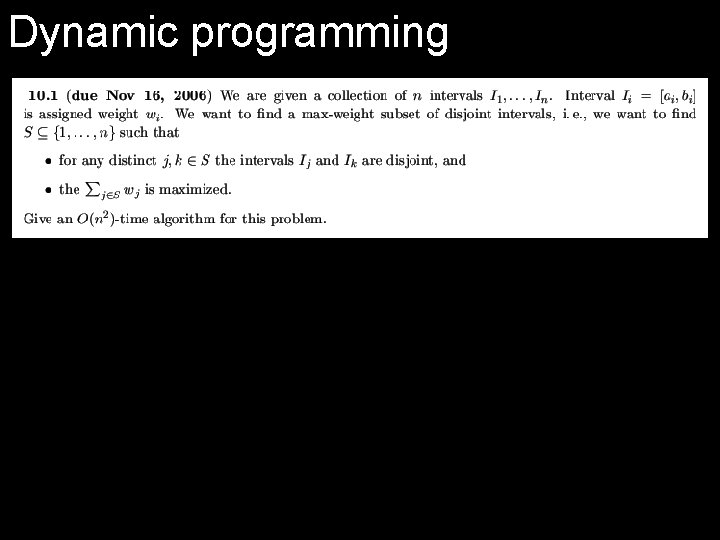 Dynamic programming 