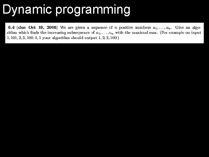 Dynamic programming 