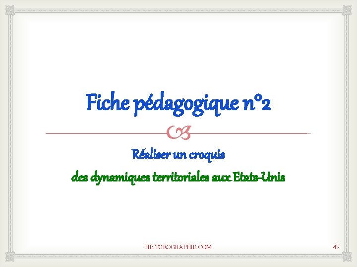 Fiche pédagogique n° 2 Réaliser un croquis des dynamiques territoriales aux Etats-Unis HISTGEOGRAPHIE. COM