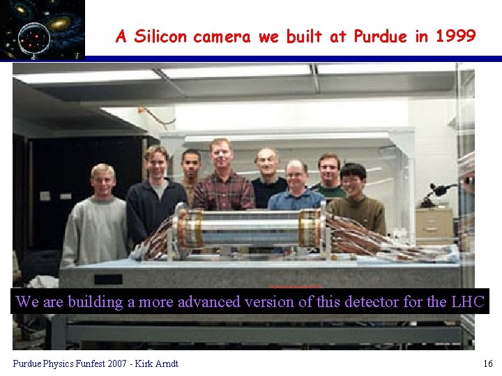 A Silicon camera we built at Purdue in 1999 We are building a more