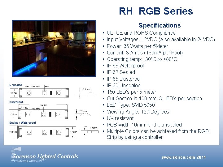 RH RGB Series Specifications • • • • UL, CE and ROHS Compliance Input