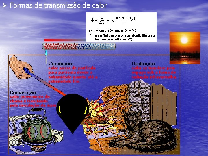 Ø Formas de transmissão de calor 