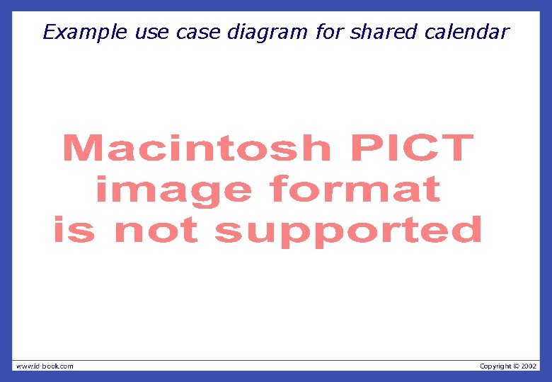 Example use case diagram for shared calendar 