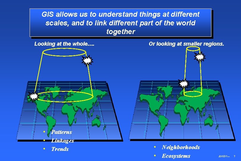 GIS allows us to understand things at different scales, and to link different part