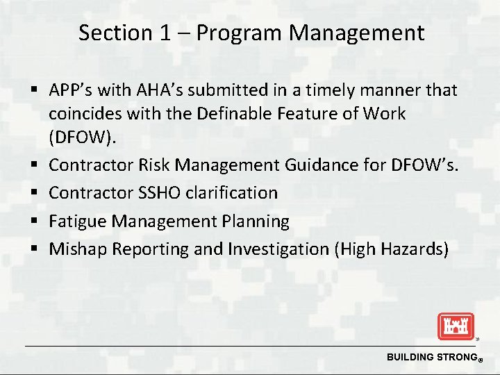 Section 1 – Program Management § APP’s with AHA’s submitted in a timely manner