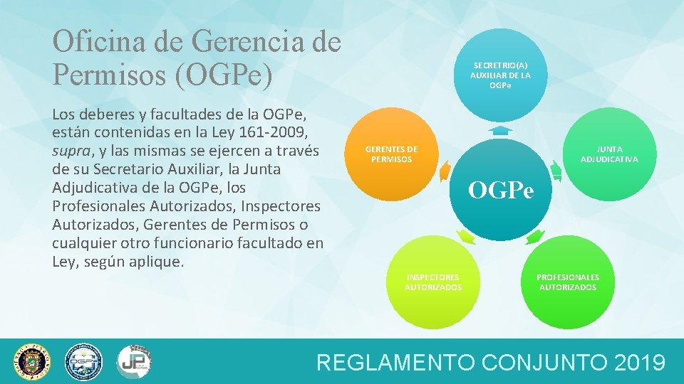 Oficina de Gerencia de Permisos (OGPe) Los deberes y facultades de la OGPe, están