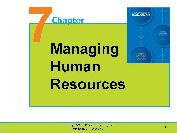7 Chapter Managing Human Resources Copyright © 2013 Pearson Education, Inc. publishing as Prentice