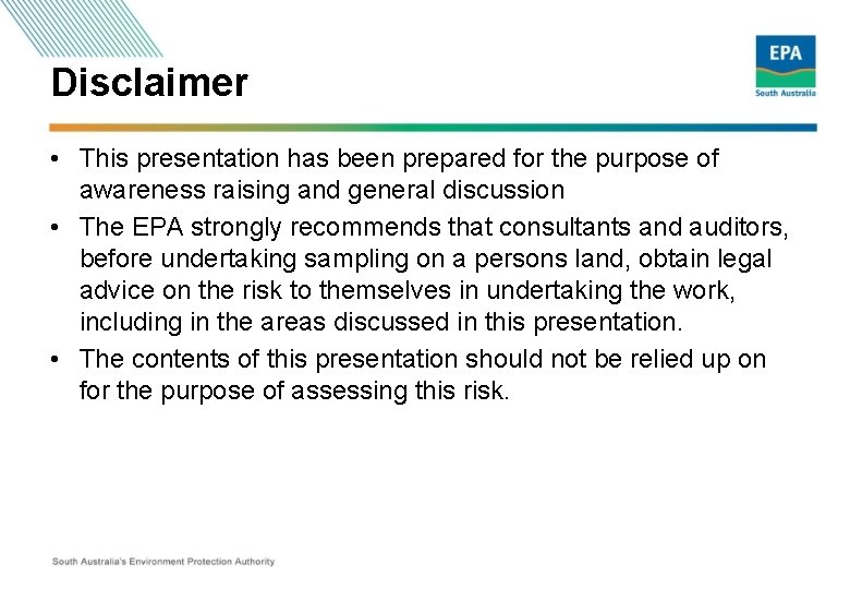 Disclaimer • This presentation has been prepared for the purpose of awareness raising and