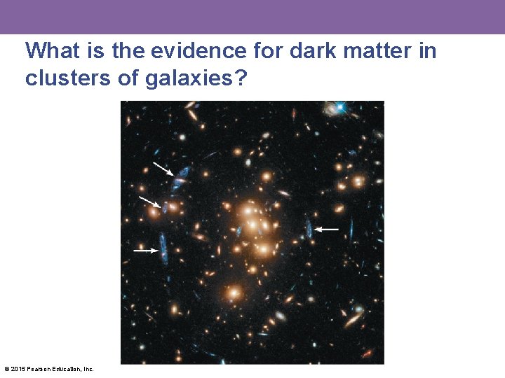 What is the evidence for dark matter in clusters of galaxies? © 2015 Pearson