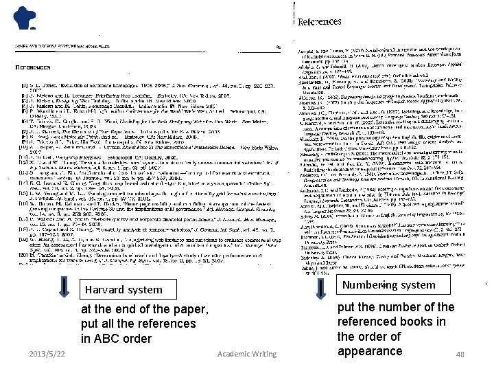 Numbering system Harvard system at the end of the paper, put all the references