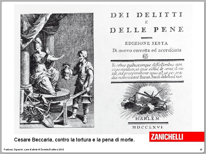 Cesare Beccaria, contro la tortura e la pena di morte. Paolucci, Signorini, L’ora di