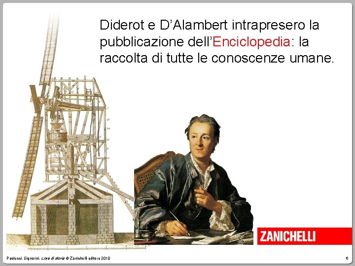 Diderot e D’Alambert intrapresero la pubblicazione dell’Enciclopedia: la raccolta di tutte le conoscenze umane.