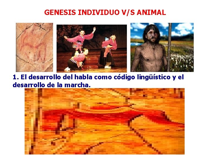 GENESIS INDIVIDUO V/S ANIMAL 1. El desarrollo del habla como código lingüístico y el