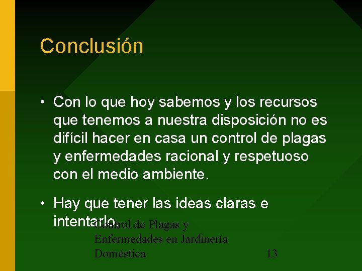 Conclusión • Con lo que hoy sabemos y los recursos que tenemos a nuestra