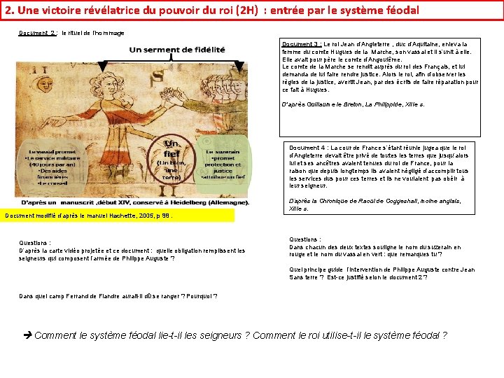 2. Une victoire révélatrice du pouvoir du roi (2 H) : entrée par le