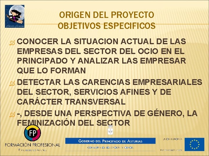 ORIGEN DEL PROYECTO OBJETIVOS ESPECIFICOS CONOCER LA SITUACION ACTUAL DE LAS EMPRESAS DEL SECTOR