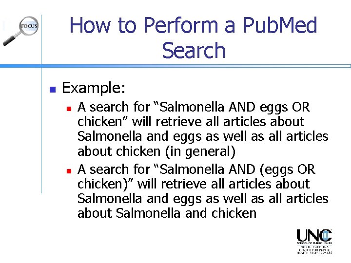 How to Perform a Pub. Med Search n Example: n n A search for