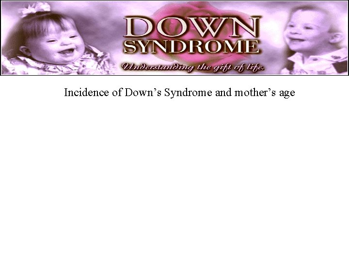 Incidence of Down’s Syndrome and mother’s age 