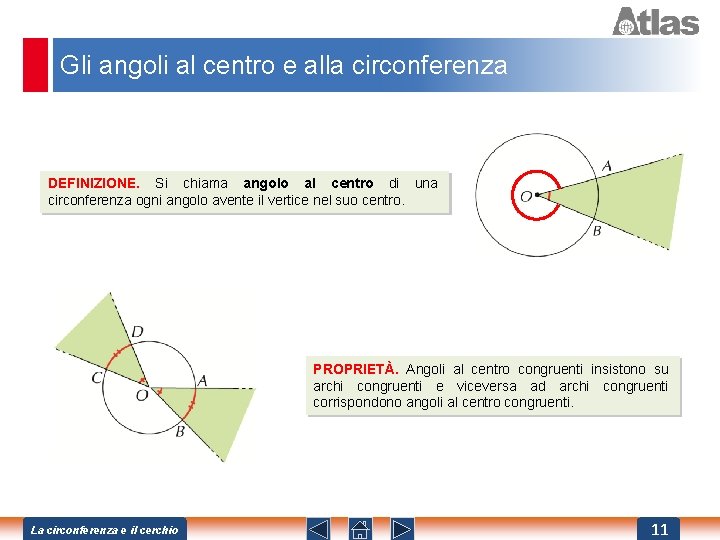 Gli angoli al centro e alla circonferenza DEFINIZIONE. Si chiama angolo al centro di