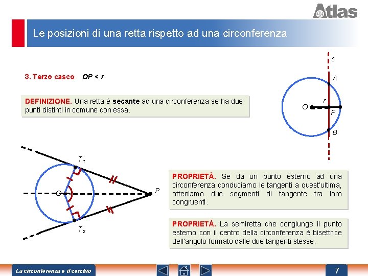 Le posizioni di una retta rispetto ad una circonferenza s 3. Terzo casco OP