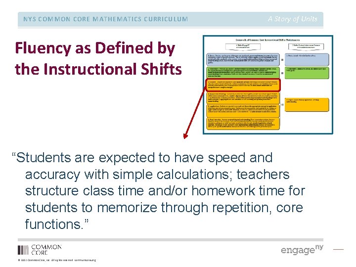 NYS COMMON CORE MATHEMATICS CURRICULUM A Story of Units Fluency as Defined by the