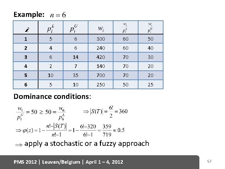 Example: 1 5 6 300 60 50 2 4 6 240 60 40 3