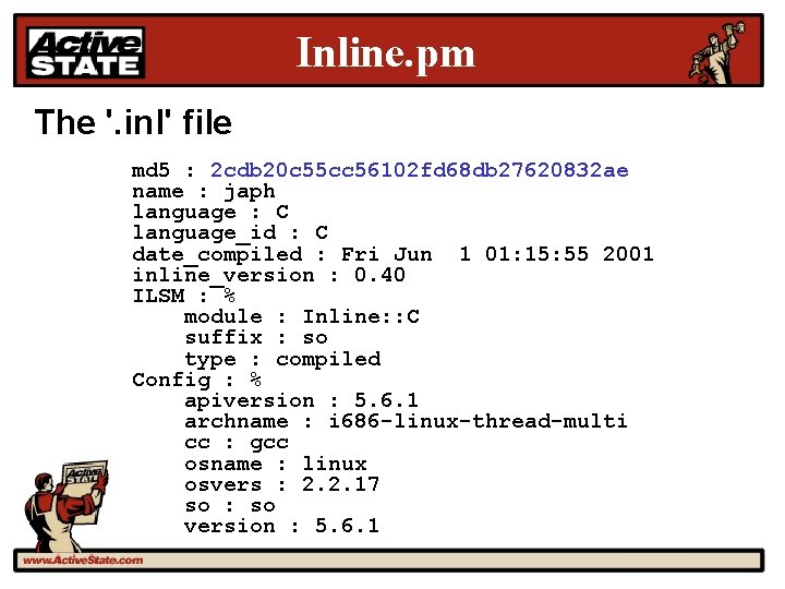 Inline. pm The '. inl' file md 5 : 2 cdb 20 c 55