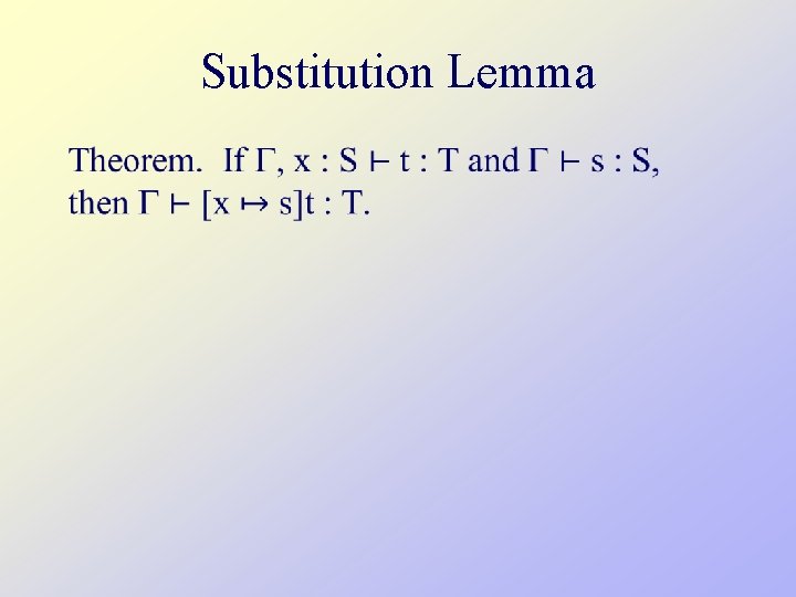 Substitution Lemma v 