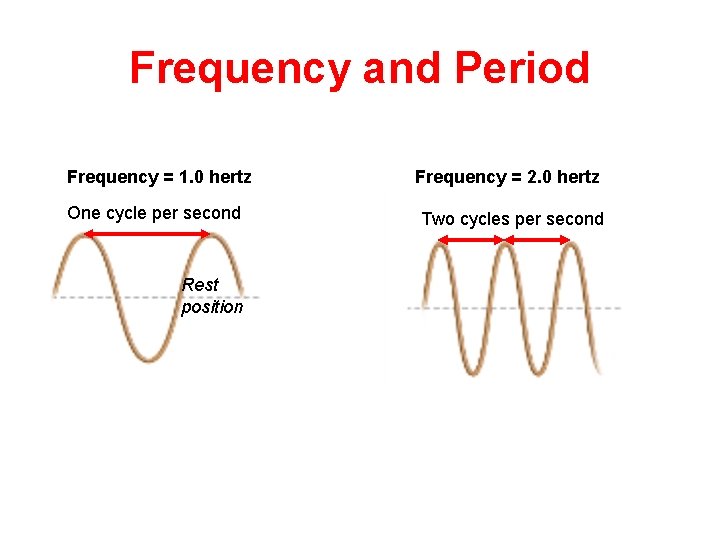 Frequency and Period Frequency = 1. 0 hertz Frequency = 2. 0 hertz One