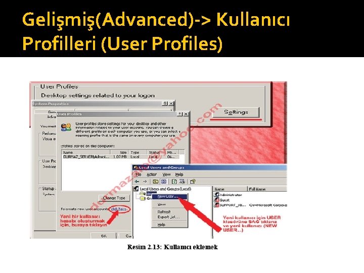 Gelişmiş(Advanced)-> Kullanıcı Profilleri (User Profiles) 