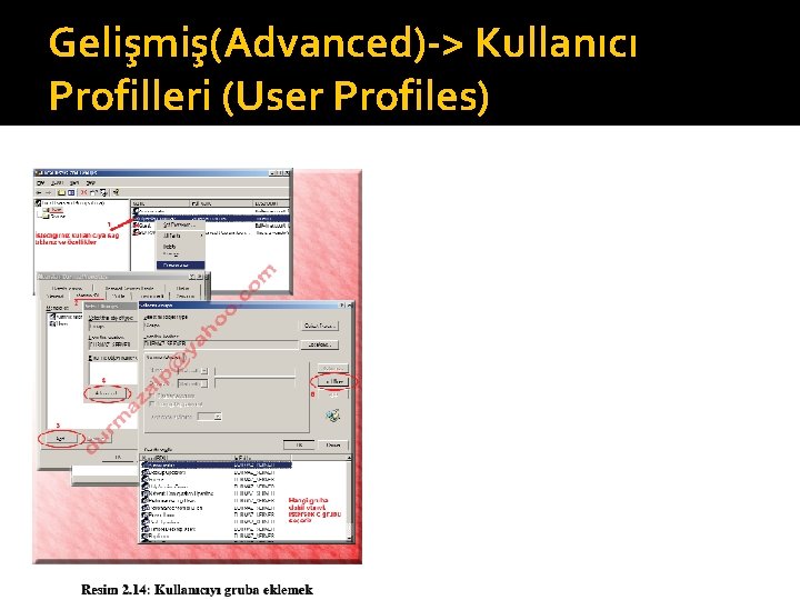 Gelişmiş(Advanced)-> Kullanıcı Profilleri (User Profiles) 