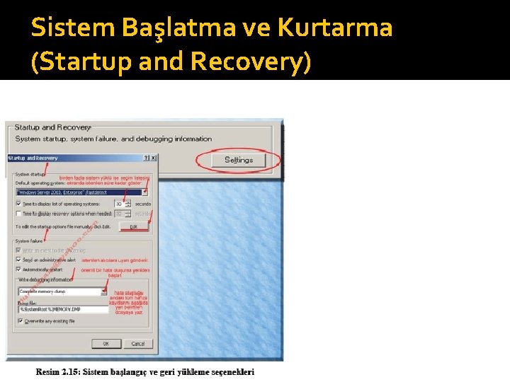 Sistem Başlatma ve Kurtarma (Startup and Recovery) 