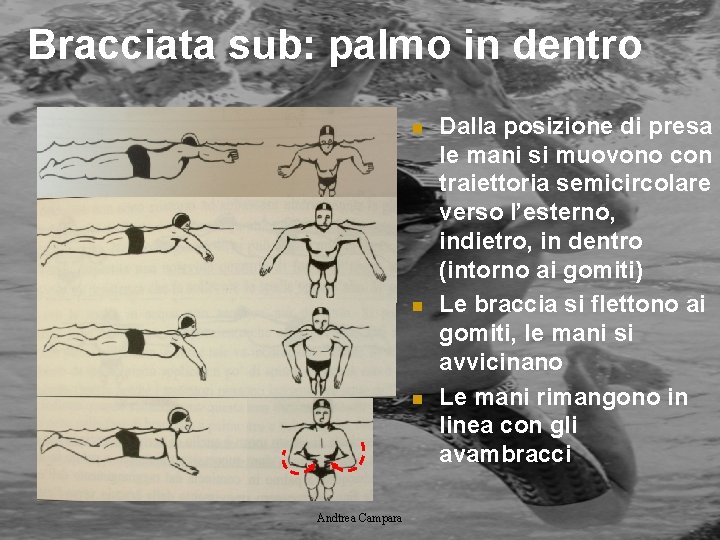 Bracciata sub: palmo in dentro n n n Andtrea Campara Dalla posizione di presa