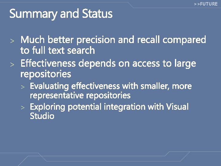 >>FUTURE > > >>FUTURE > >