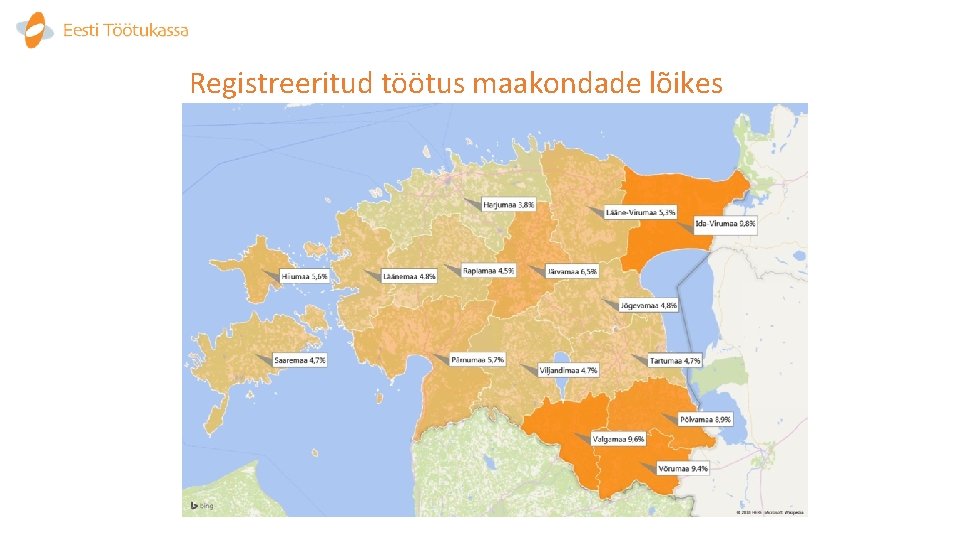 Registreeritud töötus maakondade lõikes 