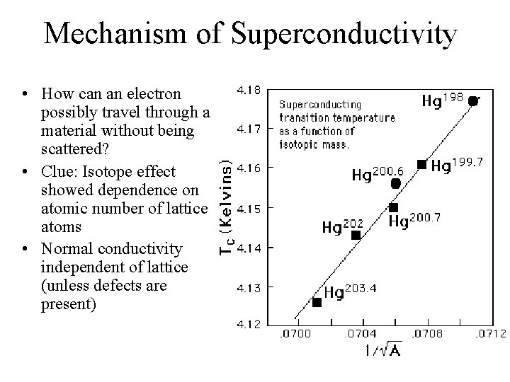 Mechanism of Superconductivity • How can an electron possibly travel through a material without