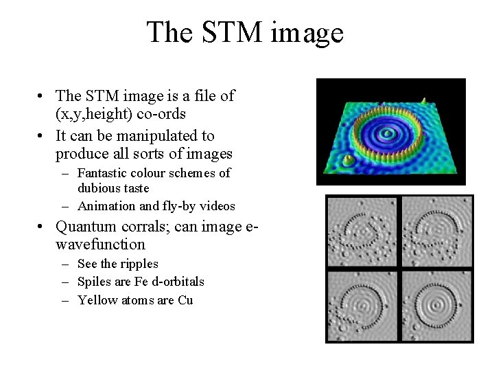 The STM image • The STM image is a file of (x, y, height)