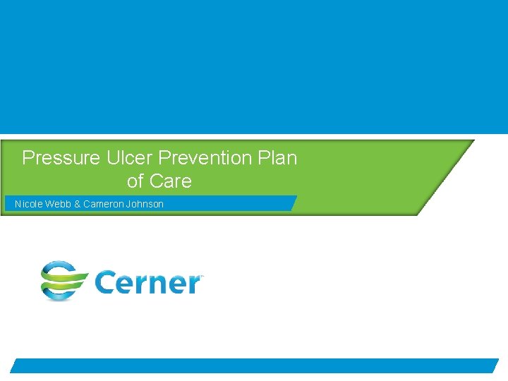 Pressure Ulcer Prevention Plan of Care Nicole Webb & Cameron Johnson March 24, 2010