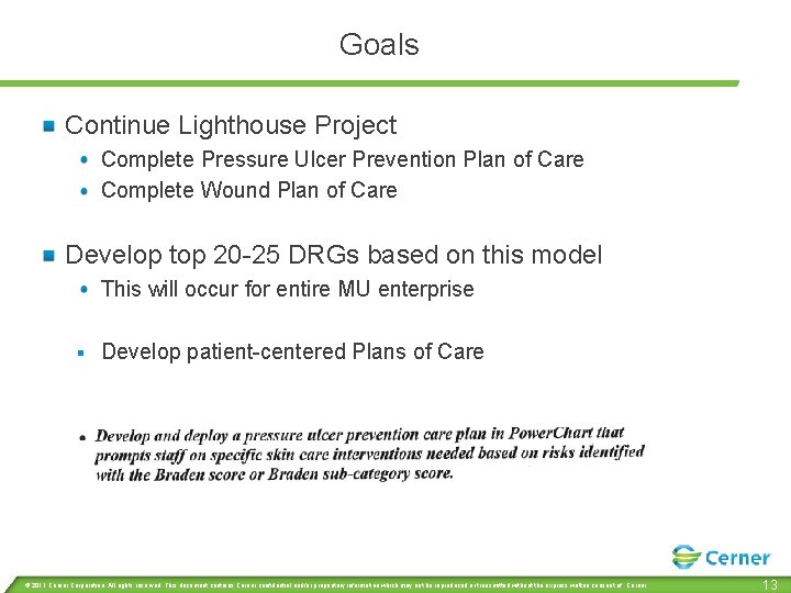 Goals Continue Lighthouse Project Complete Pressure Ulcer Prevention Plan of Care Complete Wound Plan