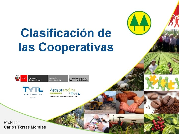 Clasificación de las Cooperativas Profesor: Carlos Torres Morales 