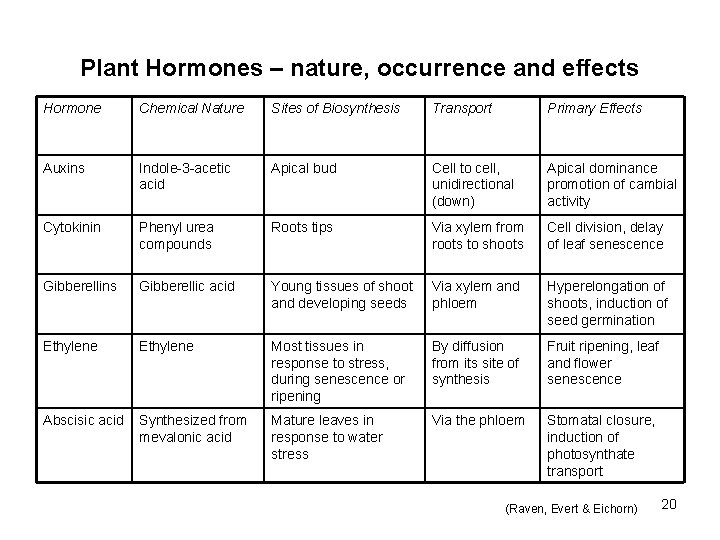 Plant Hormones – nature, occurrence and effects Hormone Chemical Nature Sites of Biosynthesis Transport Plant Hormones – nature, occurrence and effects Hormone Chemical Nature Sites of Biosynthesis Transport